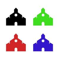 Church Set On White Background vector