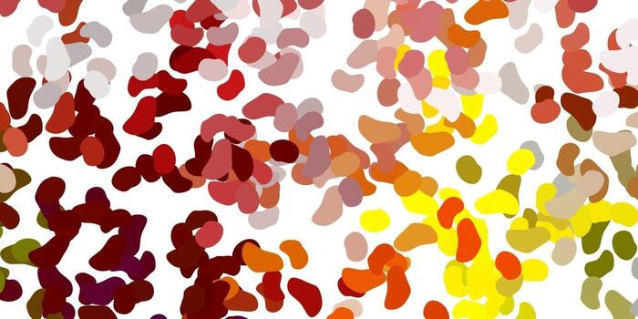 Light red, yellow vector backdrop with chaotic shapes.
