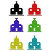 Church Set On White Background vector