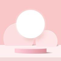 Abstract minimal scene on pastel background with cylinder podiums. Stage mockup showcase for product, banner, sale, presentation, cosmetic and discount. 3d vector illustration