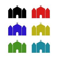 Church Set On White Background vector