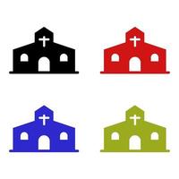 Church Set On White Background vector