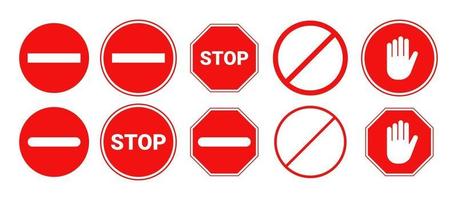 Red STOP sign isolated. Vector Stop hand sign