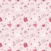 Hand drawn valentines day seamless pattern vector