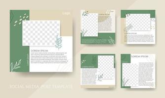 Set of social media posts template vector