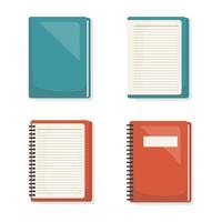 Back to school set books icon vector