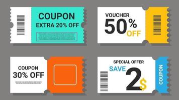 set of coupon sale labels vector