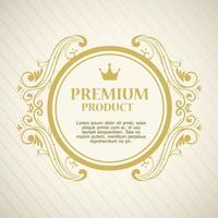 premium product label in a gold circular frame vector