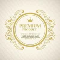 premium product label in a gold circular frame vector