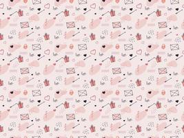 Hand drawn valentines day seamless pattern vector