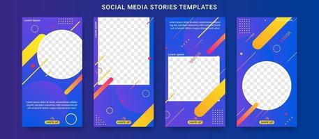 set of summer sale social media stories template vector