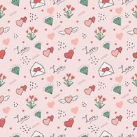 Hand drawn valentines day seamless pattern vector