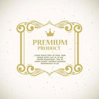 etiqueta de producto premium en un marco dorado vector