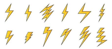 Lightning icons set vector