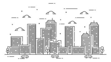 City line with car in white background vector