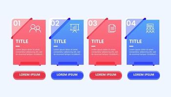 Colorful business infographic template with 4 options vector