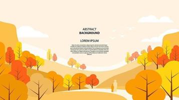 Abstract flat autumn landscape background vector