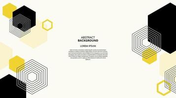 Abstract flat hexagonal shapes background vector