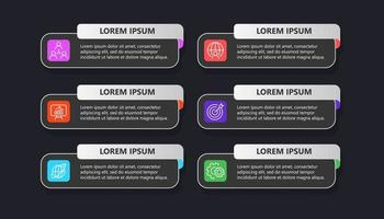 plantilla de infografía con 6 opciones vector