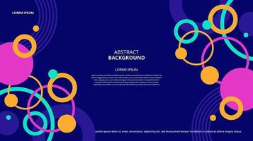 Abstract flat ring shapes memphis background vector