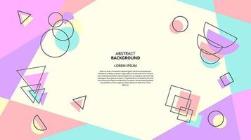 Abstract flat geometric shapes background vector