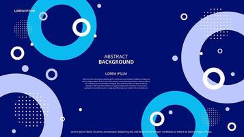 Fondo de memphis de círculos azules planos abstractos vector