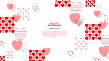 Abstract flat heart shapes memphis background vector