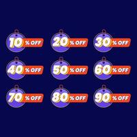 Set of numbers of special discounts template design vector