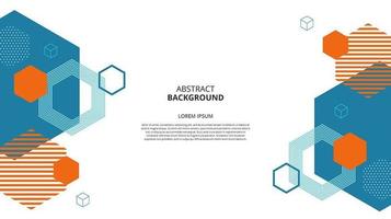 Abstract hexagonal shapes white background vector