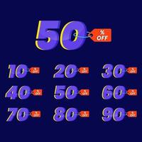 Numbers of special discounts template design vector