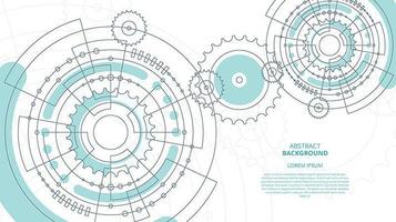 Abstract flat gears tecnology background vector