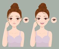 Problems of wrinkles and black eye vector