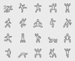 Human action line icon set vector
