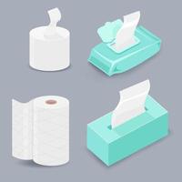 Various types of tissue paper vector