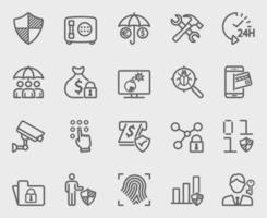 Insurance and Security line icon set vector