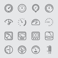 Gauge and Meter line Icon set vector