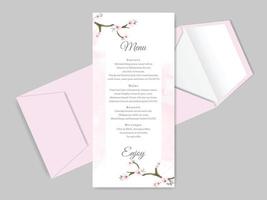 beautiful and elegant floral hand drawn wedding invitation card template vector