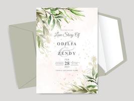 hermosa tarjeta de invitación de boda floral dibujada a mano vector