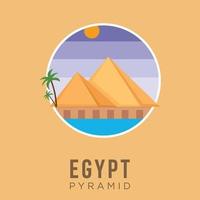 Pyramid of egypt history landmarks cultural design Vector stock illustration. Egypt Travel and Attraction, Landmarks, Tourism , Traditional Culture And Religion