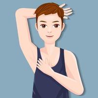 Men with armpits clean and without body odor vector