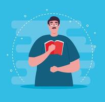 teacher reading a book vector