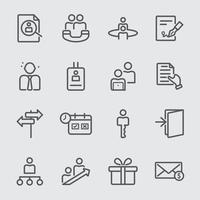 Human Resources  line icon set vector