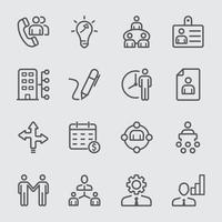 conjunto de iconos de línea de recursos humanos vector
