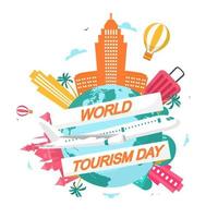 Los Angeles California Skyline on Globe, World Tourism Day vector