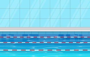 piscina con carriles y cuerdas vector