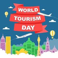 Sydney Australia Skyline on Globe, World Tourism Day vector