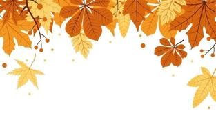 Autumn Season Background with Red and Yellow Leaves vector