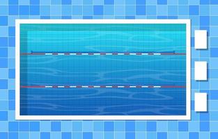 Swimming Pool with Lanes and Ropes vector