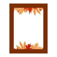 Autumn Season Decorative Graphic Frame with Red and Yellow Leaves vector