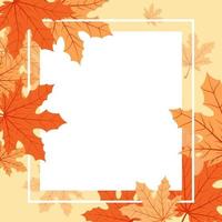 Autumn Season Decorative Graphic Frame with Red and Yellow Leaves vector